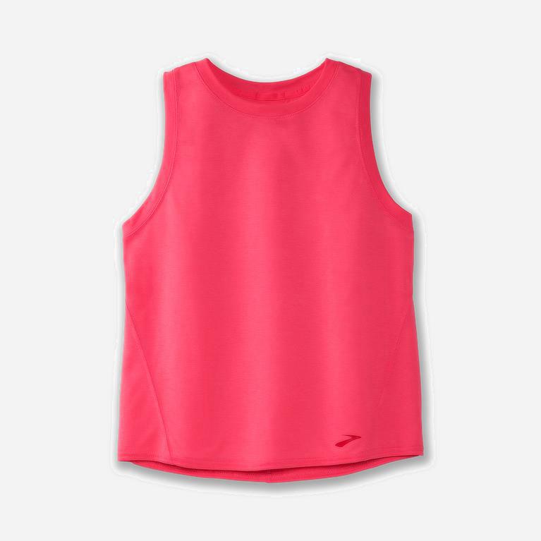 Brooks Distance NZ - Women's Running Tank Top - Fluoro Pink (68104-EAID)